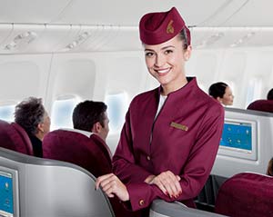 Cabin crew van Qatar Airways