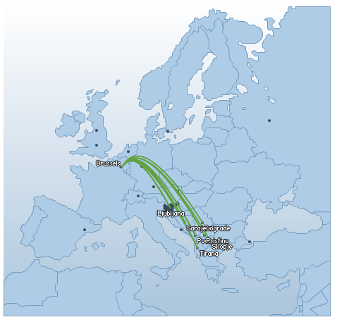 Adria Airways route netwerk Adria Airways route netwerk